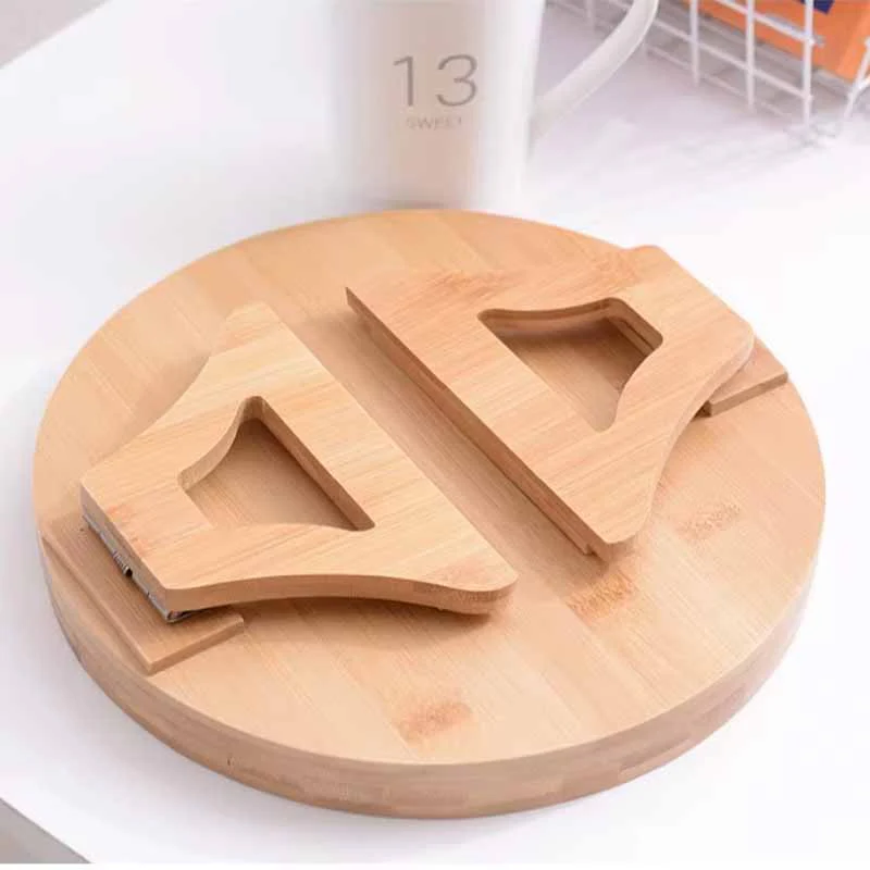 Bandeja de Bambu Circular para Sofa con Clips - Image 4