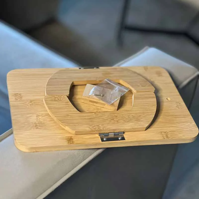 Bandeja de Bambu Rectangular para Sofa con Clips - Image 7