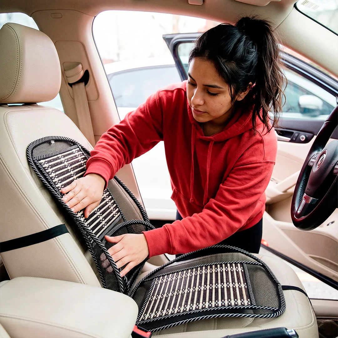 Respaldo Ergonómico de Bambú para Coche - Image 10