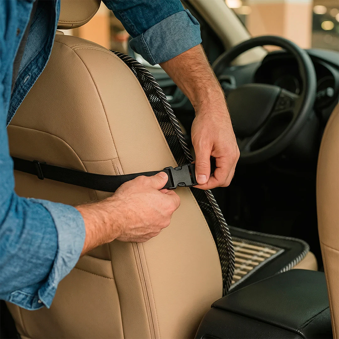 Respaldo Ergonómico de Bambú para Coche - Image 9