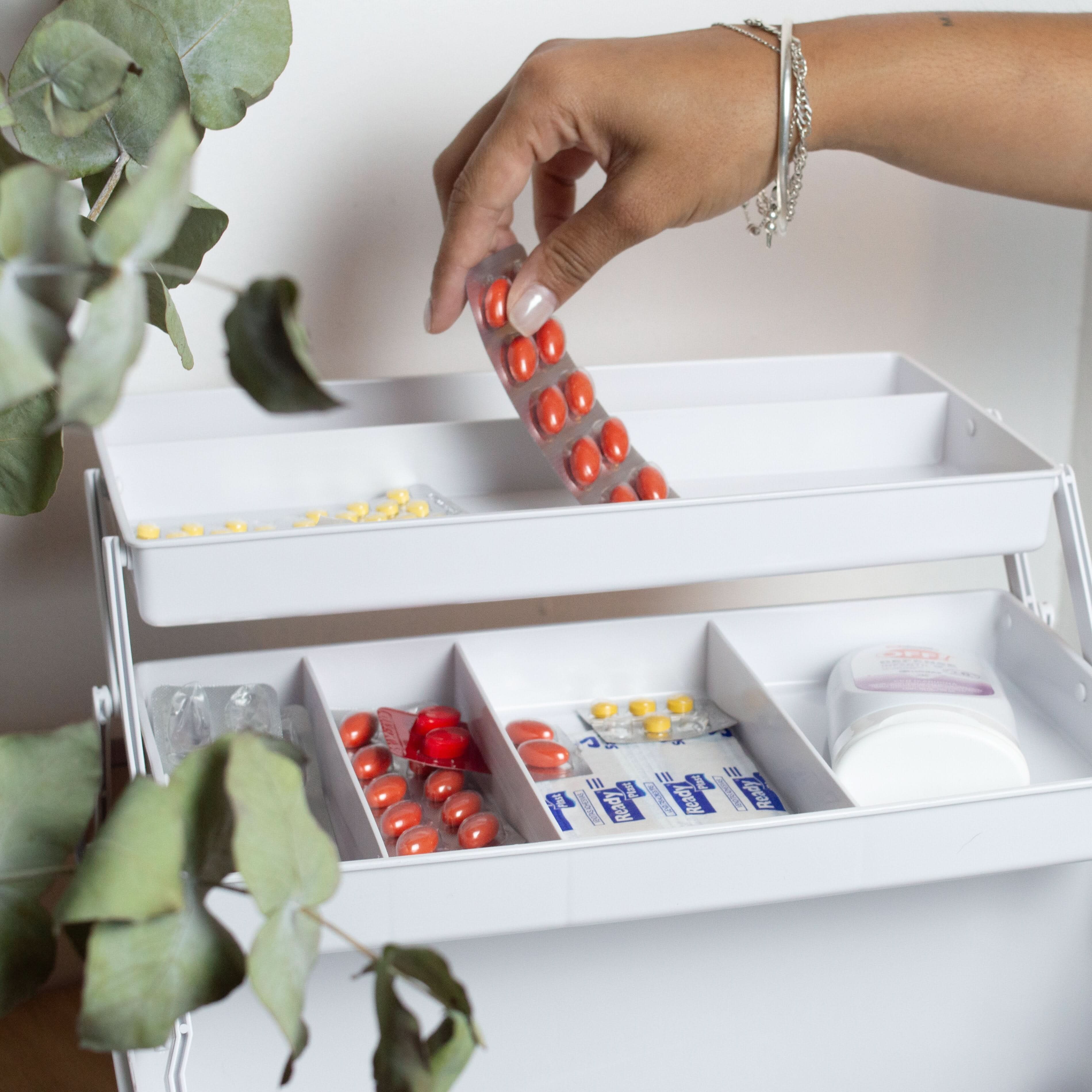 Contenedor Organizador de Medicamentos Blanco - Image 4