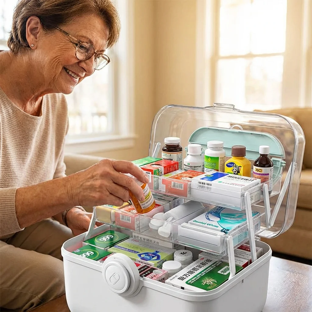 Contenedor Bucket Organizador de Medicamentos 3 Divisiones - Image 3