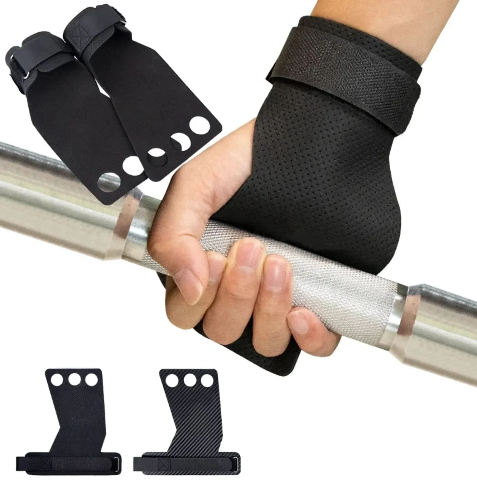 Calleras Hand Straps de Carbono Liso para Entrenamiento Gym - Image 4