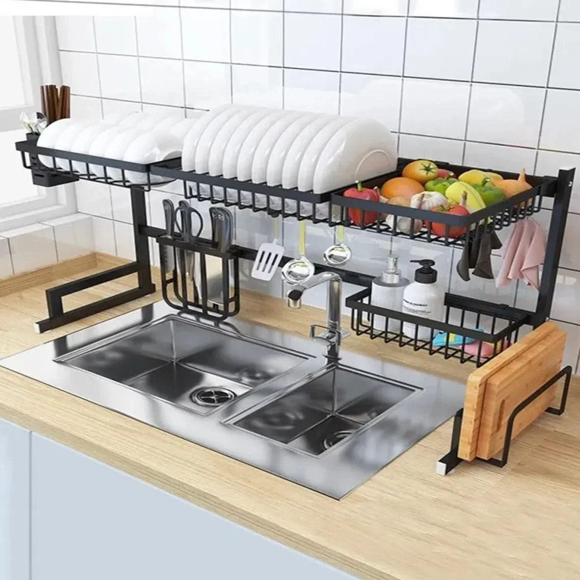 Escurridor de Platos Estructural 2 Pisos Premium para Mesada - Image 3