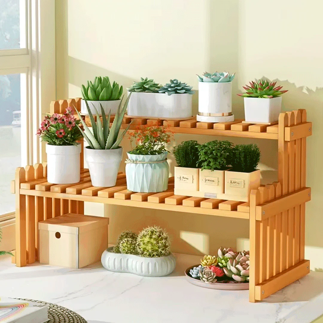 Estanteria Decorativa en Madera 2 Niveles - Image 3