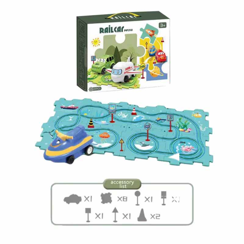 Juego de Pistas de Rompecabezas con Carrito Eléctrico - Image 10