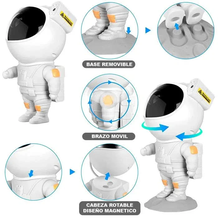 Lampara Proyector Astronauta Led Estrellas de Galaxia - Image 6