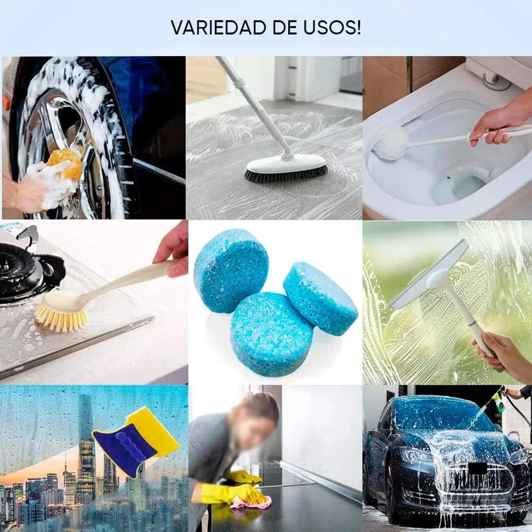 Pack 10 Pastillas Limpia Vidrios Efervescentes Rinden 40L - Image 4