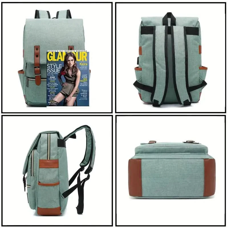 Mochila Canvas 16 Pulgadas con Varios Compartimientos - Image 5