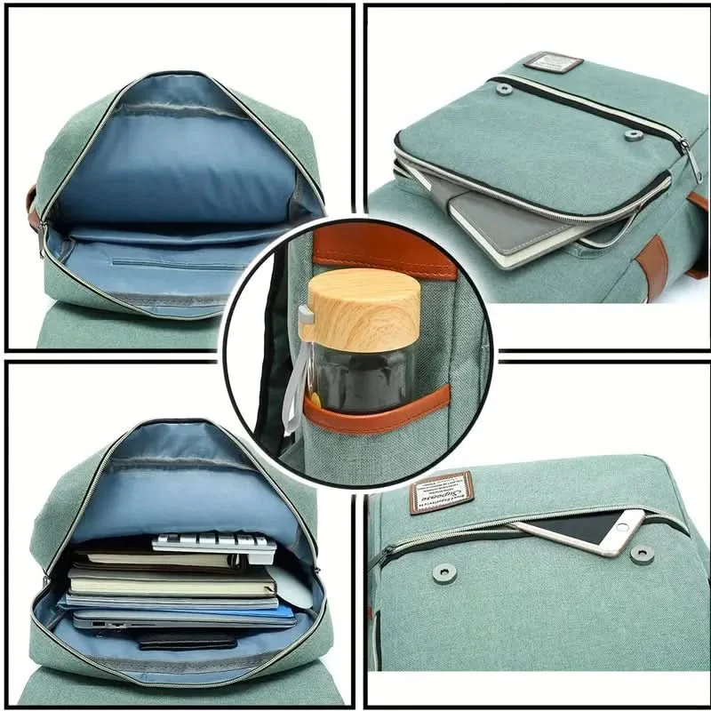 Mochila Canvas 16 Pulgadas con Varios Compartimientos - Image 6