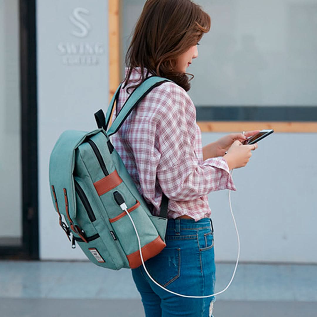 Mochila Canvas 16 Pulgadas con Varios Compartimientos - Image 7