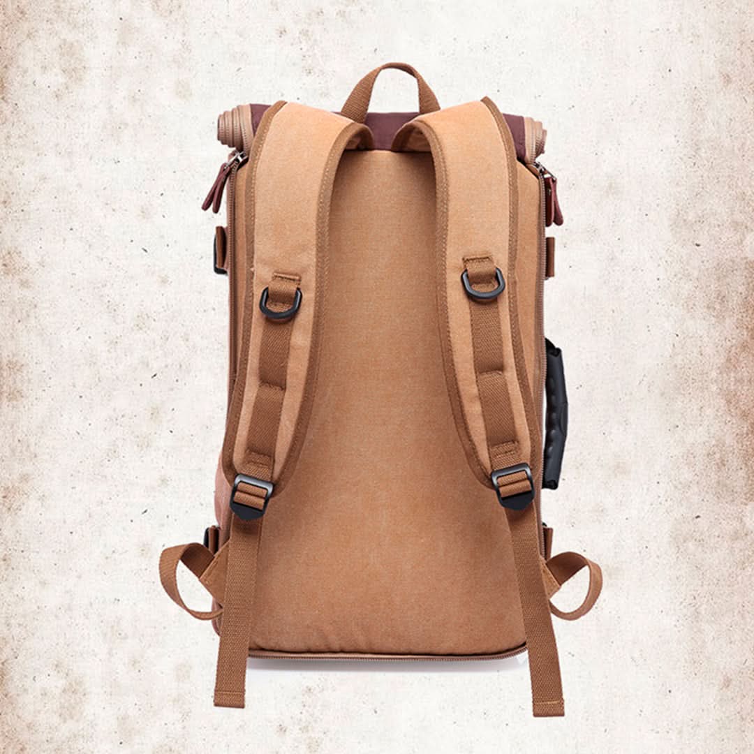 Mochila Overmont de Lona y Cuero con Gran Capacidad - Image 20