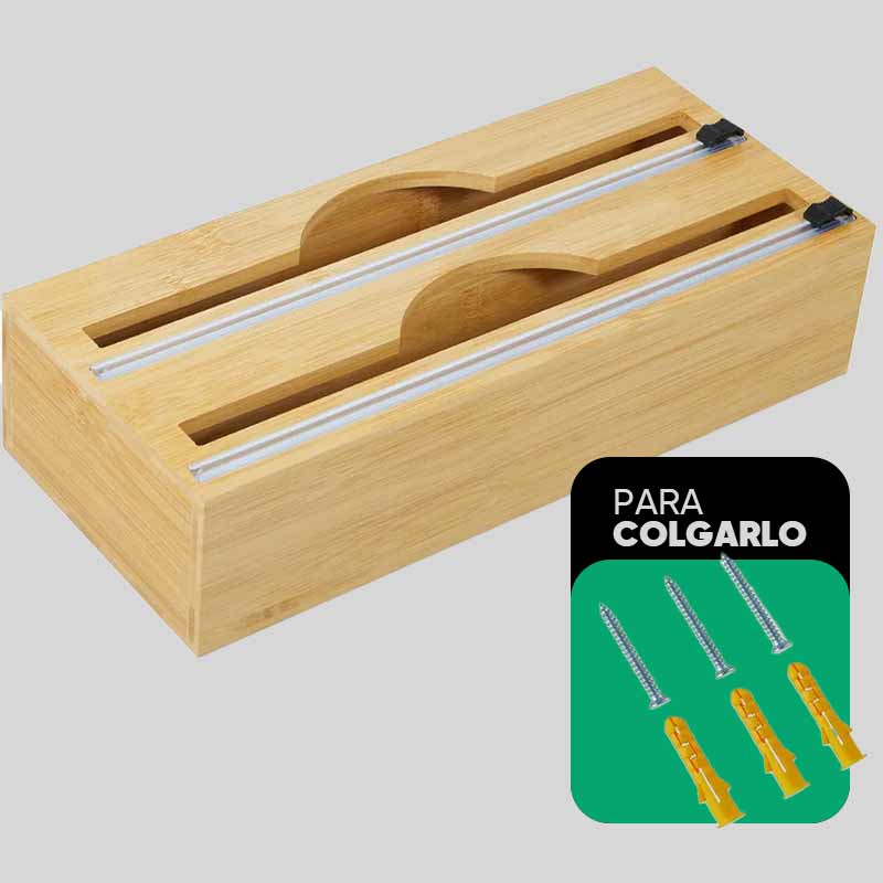 Organizador Porta Rollos de Cocina de Bambú - Image 5