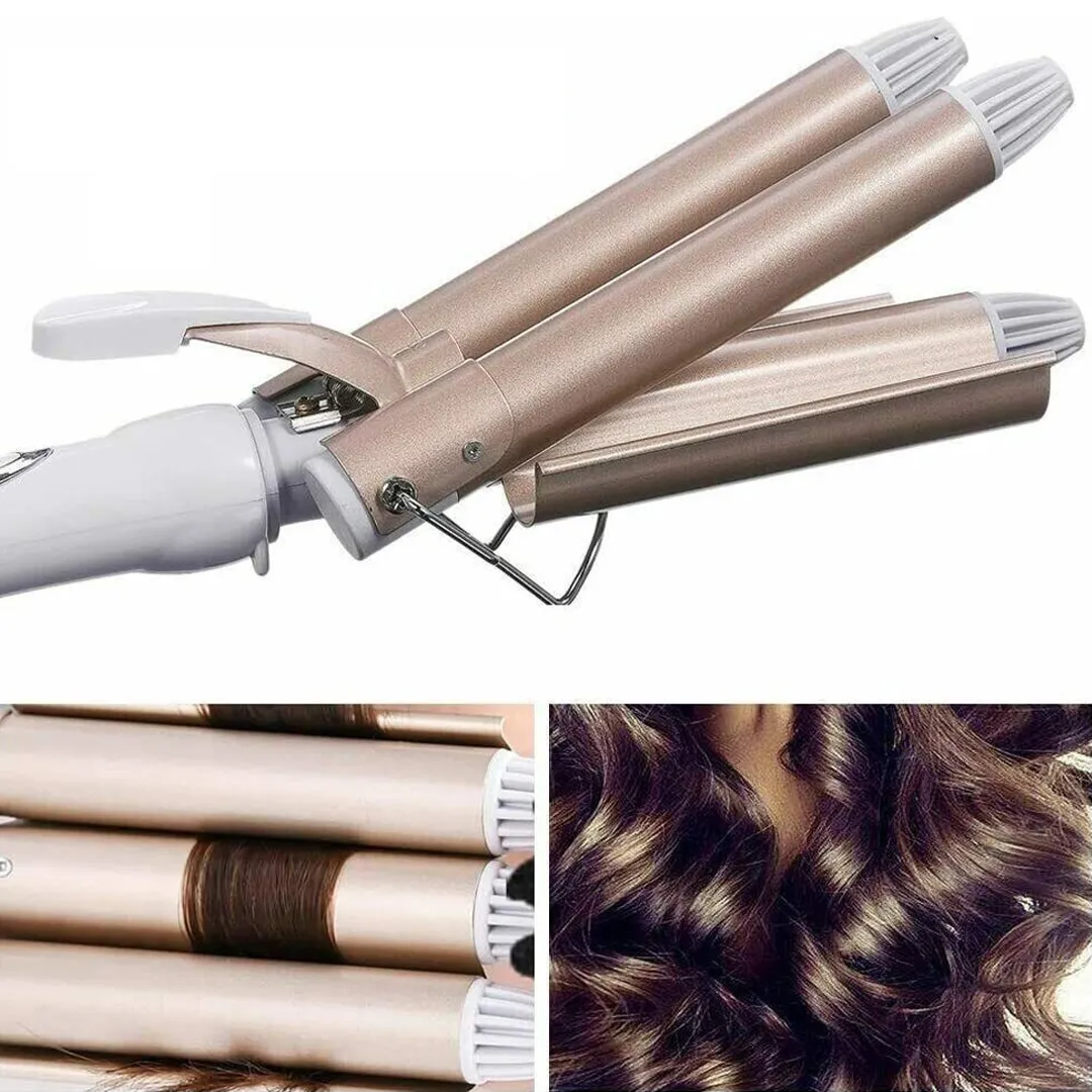 Rizadores de Pelo Profesional Cerámica Triple Rodillo - Image 4