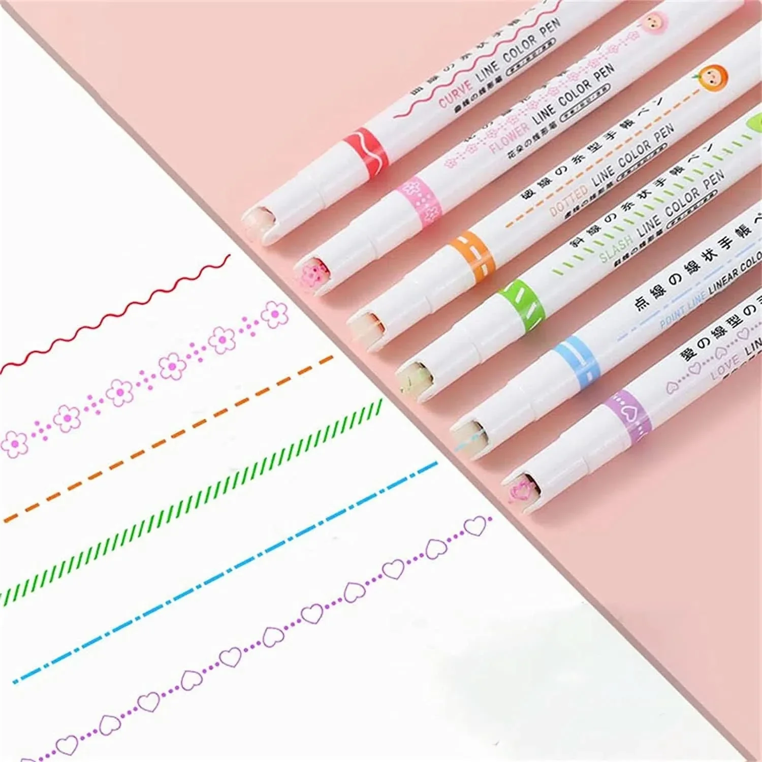 Set de 6 Marcadores con Punta y Rodillo Diseños Variados - Image 3