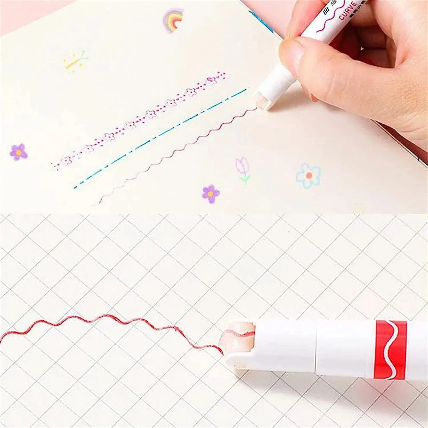 Set de 6 Marcadores con Punta y Rodillo Diseños Variados - Image 8